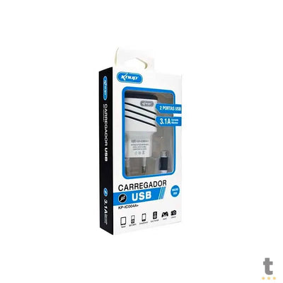 Carregador Micro Usb Tomada + 2 Entradas Knup 3.1a - KP-IC004A+