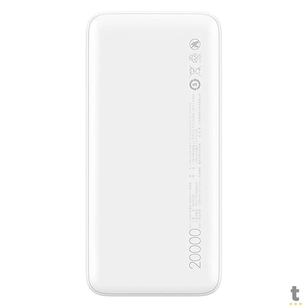 Carregador Portátil 20000mAh Fast Charge Power Bank Branco Xiaomi Truedata