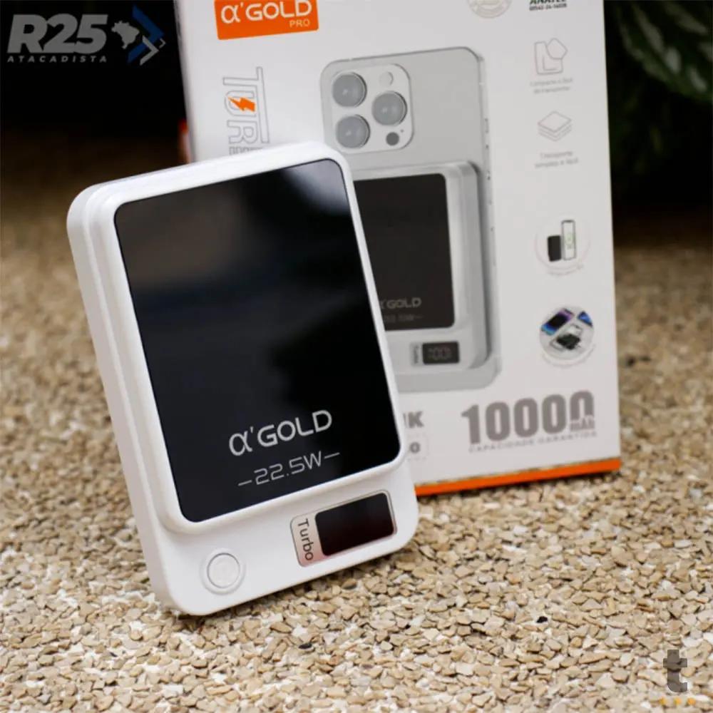 Carregador Portátil AGOLD Magnético Indução 10000Mah - BTE-60A Truedata