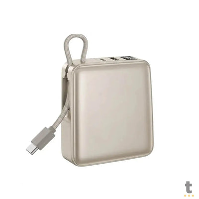 Carregador Portátil Power Bank AGold 10000Mah 22.5W Tipo C + USB + Tipo C Femea Cinza - BTE-103
