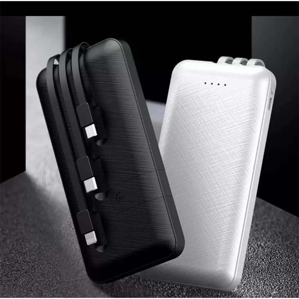 Carregador Portátil Power Bank AGold 10000Mah USB V8, Tipo C e Lighting - BTE-28 Truedata