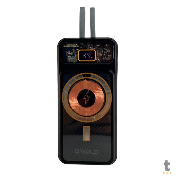 Carregador Portátil Power Bank Lightning / Tipo C / Sem Fio AGold Fast Charge 22.5W 10000Mah - BTE-26