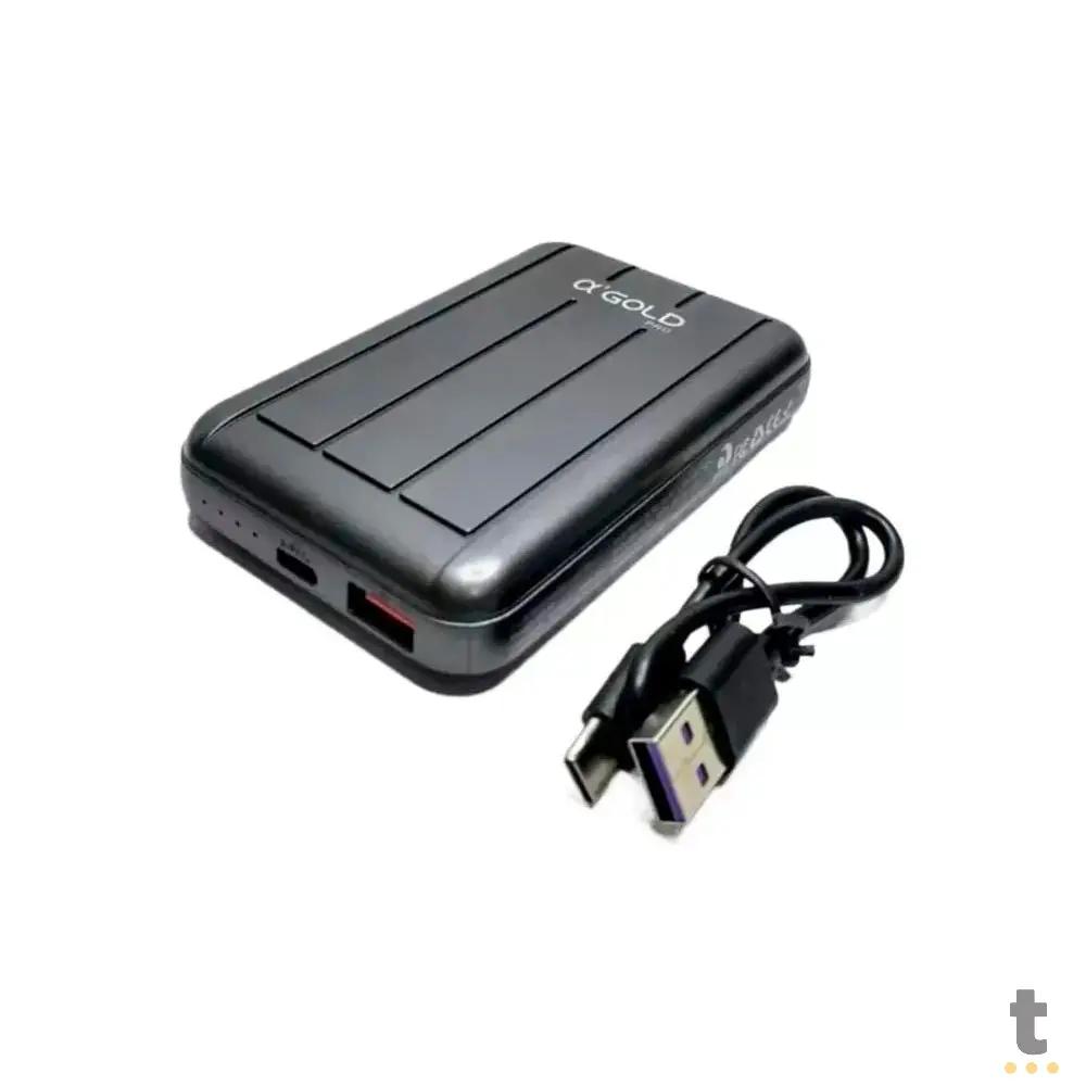 Carregador Portátil Power Bank USB / Tipo C / Sem Fio AGold 20W Alta Velocidade 10000Mah - BTE-20 Truedata