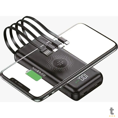 Carregador Portátil Wireless 10000mAh Gold Power Bank Tipo C / Micro Usb / Lightning Iphone 3.1A - BTE-17 Truedata