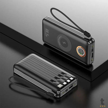 Carregador Portátil Wireless 10000mAh Gold Power Bank Tipo C / Micro Usb / Lightning Iphone 3.1A - BTE-17 Truedata