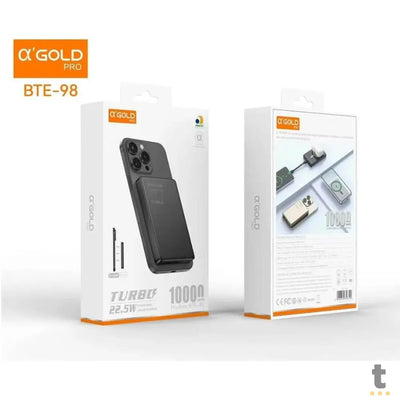 Carregador Portátil Wireless 10000mAh aGold Power Bank USB / Tipo C 22.5W - BTE-98