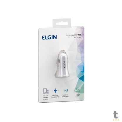Carregador Veicular 12v Usb 5v 1A Elgin Branco - 27598 Truedata