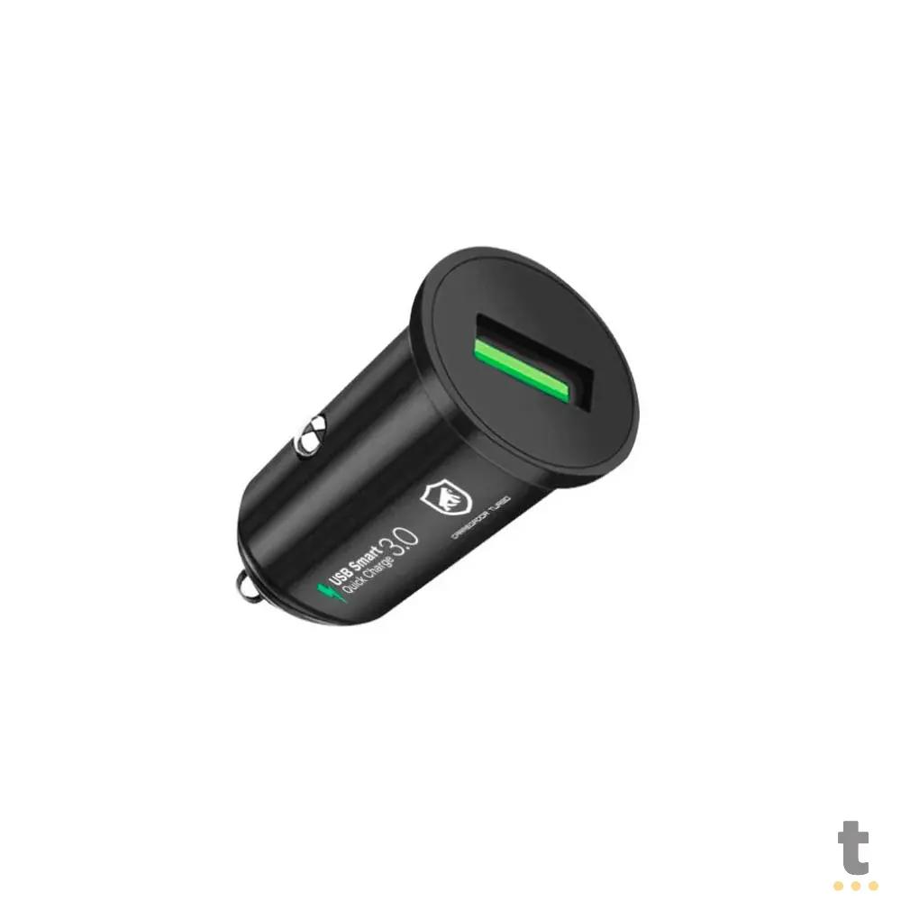 Carregador Veicular Turbo One USB GShield Preto Quick Charge 3.0 - Z2XJXC7UL Truedata