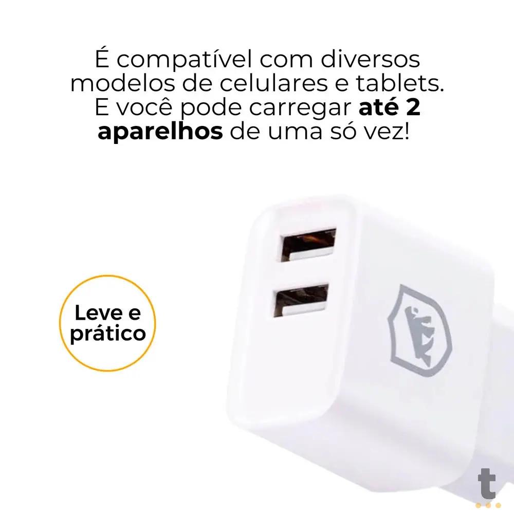 Carregador de Parede 2 Usb Flex GShield 12W - GS-3237 Truedata