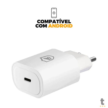 Carregador de Parede Usb Tipo C Turbo GShield QC 3.0 Até 25W Branco - GS-6032 Truedata