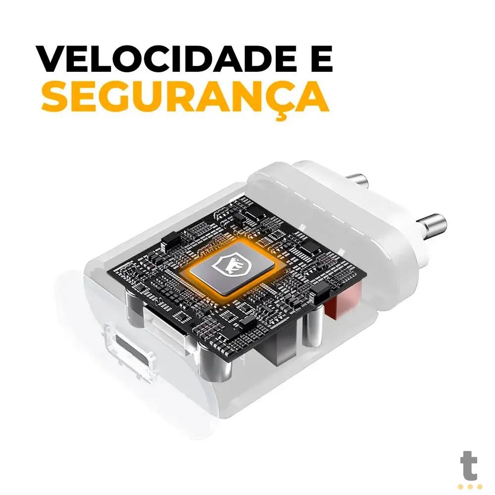 Carregador de Parede Usb Tipo C Turbo GShield QC 3.0 Até 25W Branco - GS-6032 Truedata