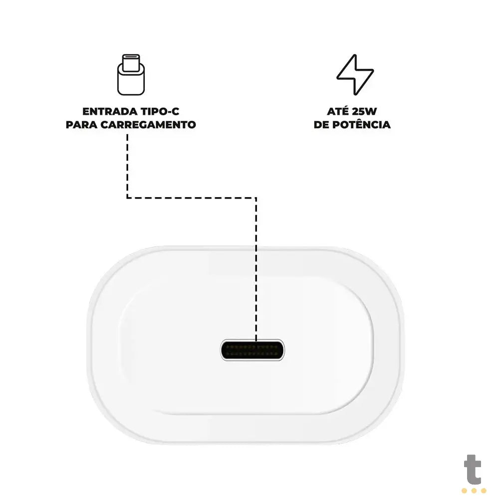 Carregador de Parede Usb Tipo C Turbo GShield QC 3.0 Até 25W Branco - GS-6032 Truedata