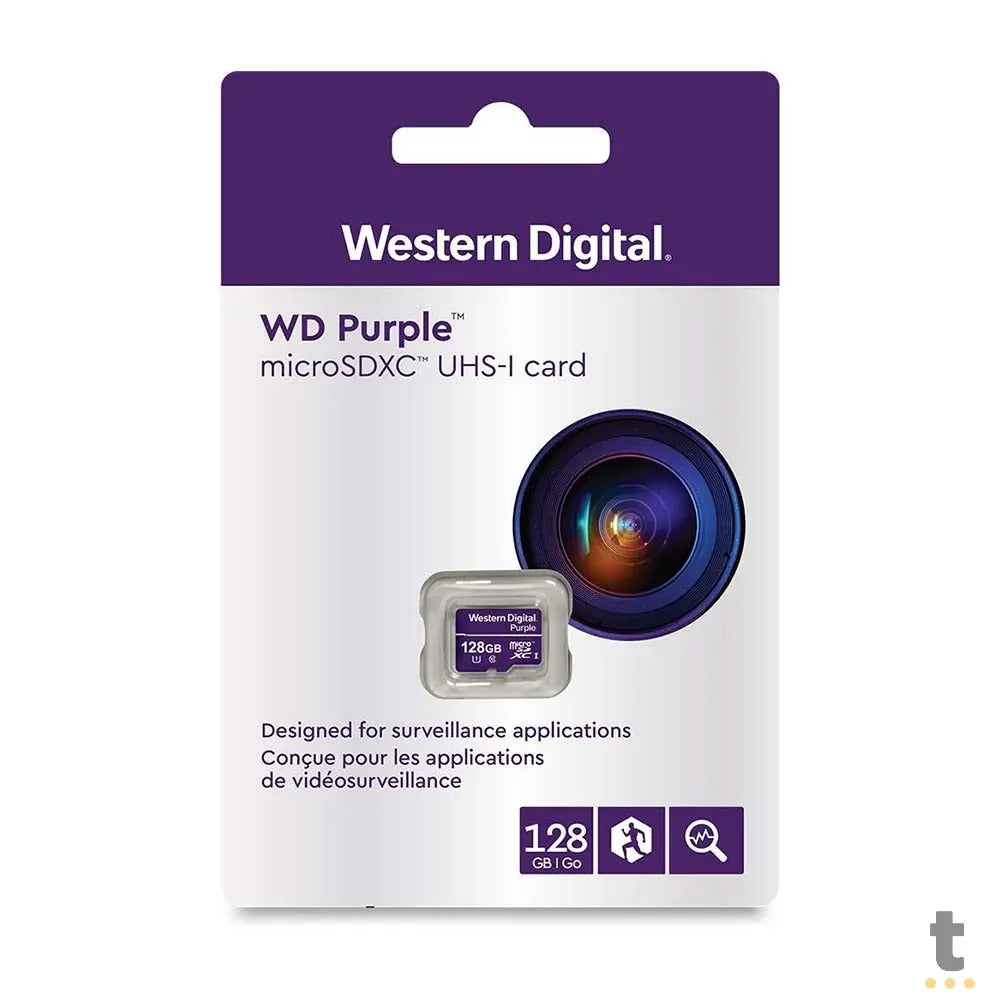 Cartão De Memória 128gb  Micro Sd Card Western Digital Purple 64TBW Cl 10 - 4600164 Truedata