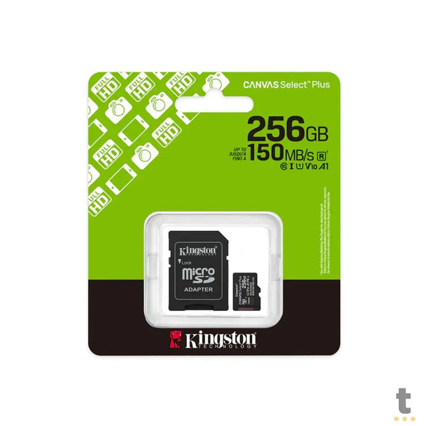 Cartão De Memória 256gb Micro Sd Card Kingston Canvas Select Plus Cl 10 - SDCS3/256GB