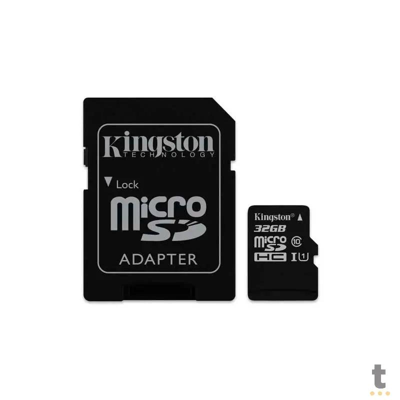 Cartão De Memória 32gb Micro Sd Card Kingston Cl10 - SDCS2/32GB Truedata