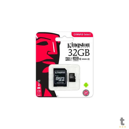 Cartão De Memória 32gb Micro Sd Card Kingston Cl10 - SDCS2/32GB Truedata