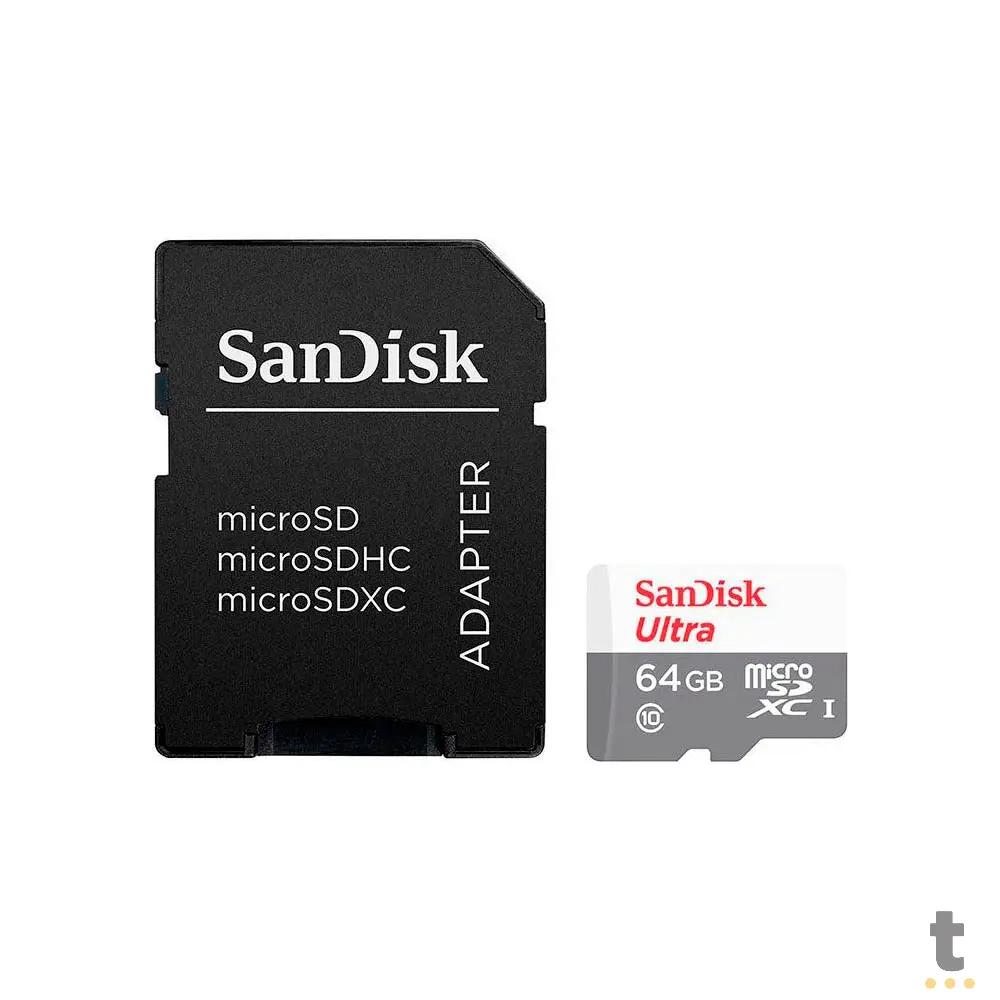 Cartão De Memória 64gb Micro Sd Card Cl10 Sandisk - SDSQUNR-064G-GN3MA Truedata