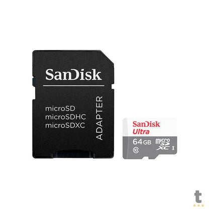 Cartão De Memória 64gb Micro Sd Card Cl10 Sandisk - SDSQUNR-064G-GN3MA Truedata