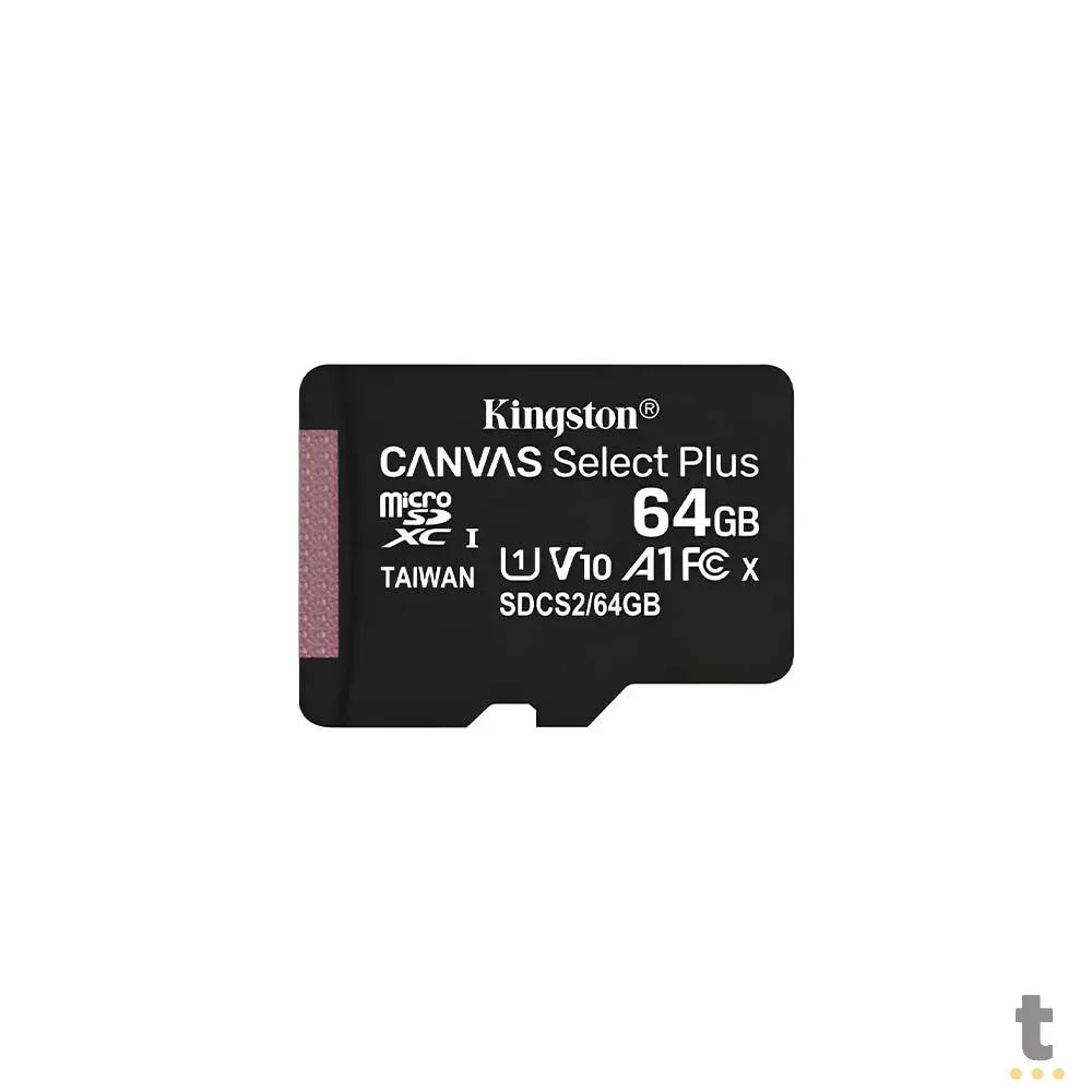 Cartão De Memória 64gb Micro Sd Card Kingston Canvas Select Plus Cl 10 - SDCS364GB Truedata