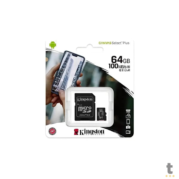 Cartão De Memória 64gb Micro Sd Card Kingston Canvas Select Plus Cl 10 - SDCS364GB