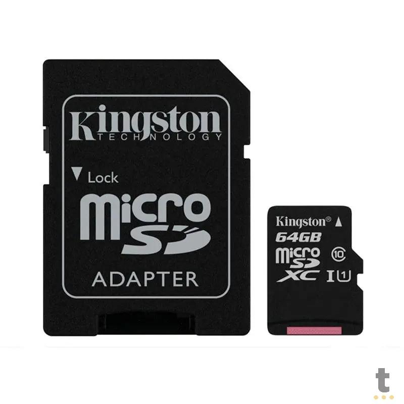 Cartão De Memória 64gb Micro Sd Card Kingston Cl 10 - SDCS2/64GB Truedata