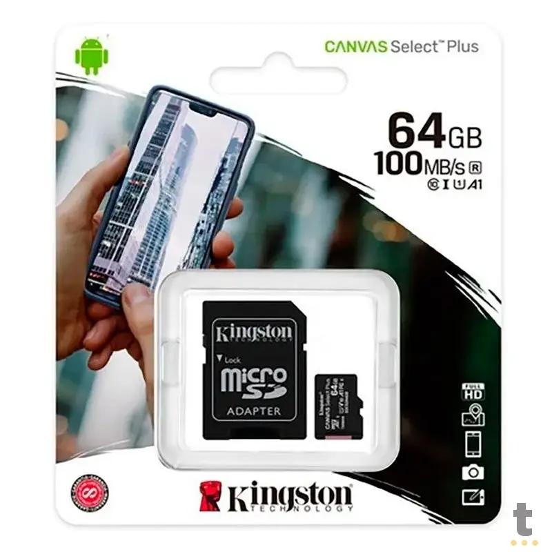 Cartão De Memória 64gb Micro Sd Card Kingston Sdcs2 Cl10 Truedata