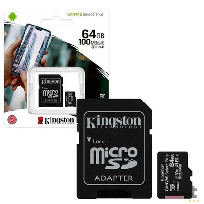 Cartão De Memória 64gb Micro Sd Card Kingston Sdcs2 Cl10 Truedata