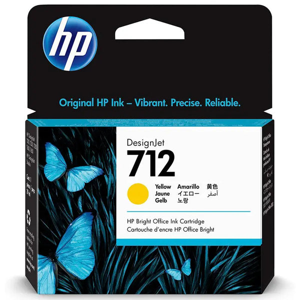 Cartucho de Tinta HP 712 Amarelo P/ Plotter T250 29Ml - 3ED69A