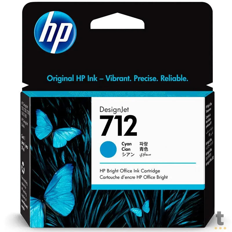 Cartucho de Tinta HP 712 Ciano P/ Plotter T250 29Ml - 3ED67A Truedata