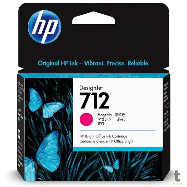 Cartucho de Tinta HP 712 Magenta P/ Plotter T250 29Ml - 3ED68A