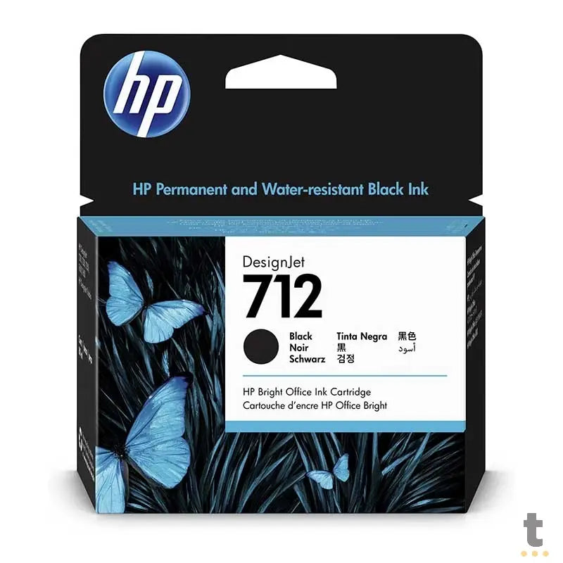 Cartucho de Tinta HP 712 Preto P/ Plotter T250 80Ml - 3ED71A Truedata