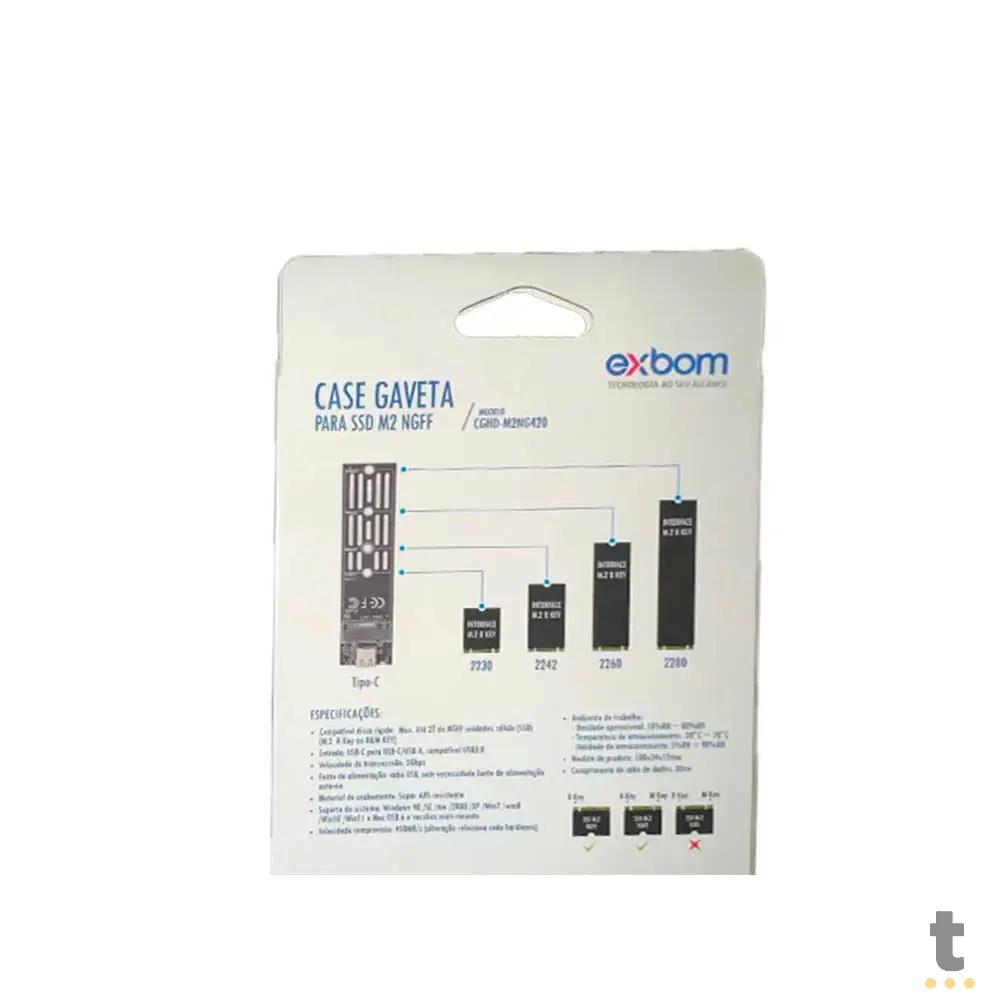 Case Adaptador Gaveta Externo Para Ssd M.2 Usb Exbom - CGHD-M2NG420 Truedata