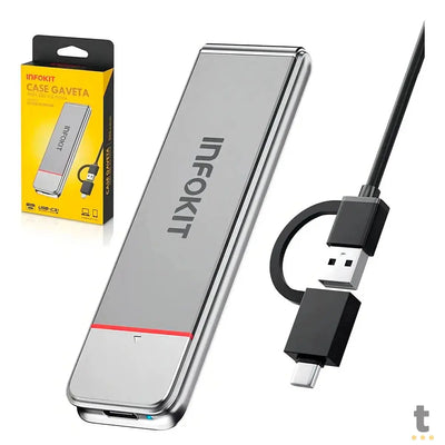 Case Adaptador Para Ssd M.2 Nvme Pcie M-Key Usb Tipo-C 3.1 - Ecase-m2nv80