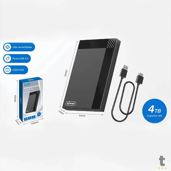 Case Para Hd e Ssd 2.5 Pols Knup Usb 3.0 - KP-HD859