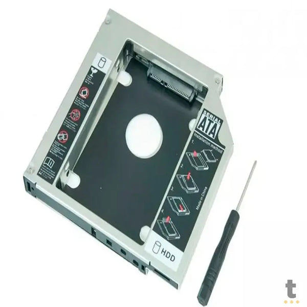 Case caddy gaveta para 2o. Hd ou ssd no dvdrw do notebook 9.5mm