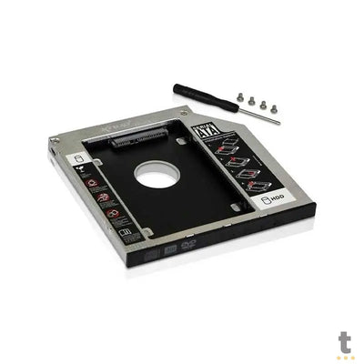 Case caddy gaveta para 2o. Hd ou ssd no dvdrw do notebook Knup Kp-hd010  9.5mm