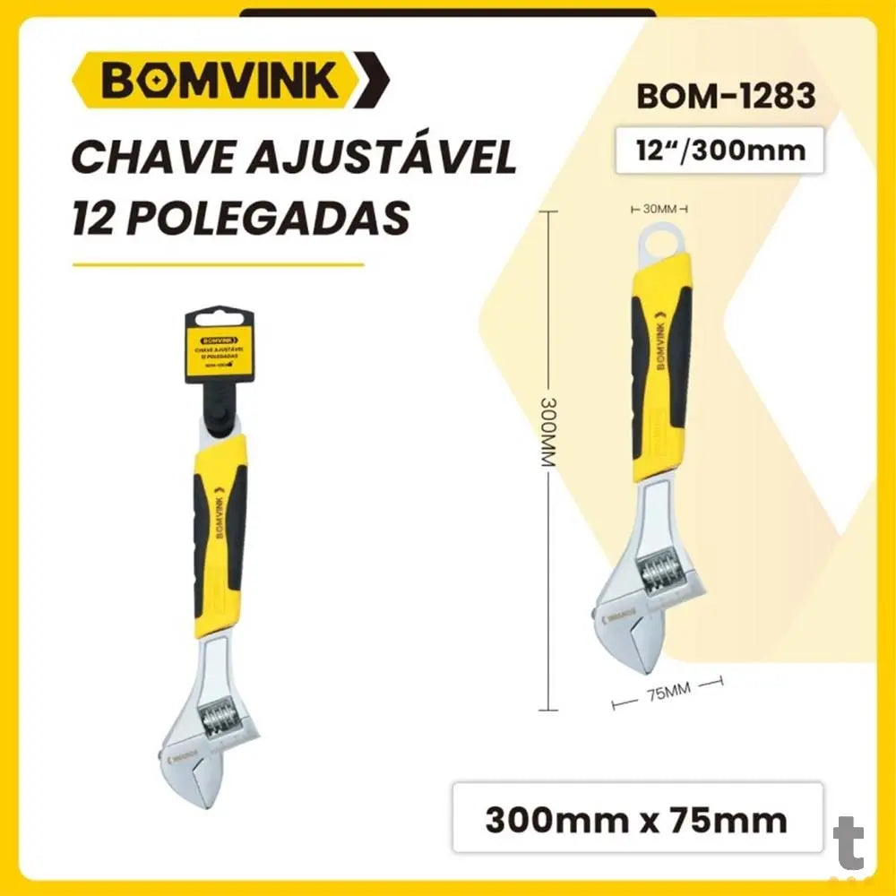 Chave Inglesa Ajustável 12 Polegadas BomVink - BOM-1283 Truedata