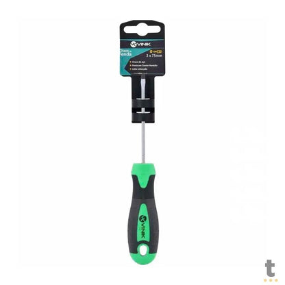 Chave de Fenda 3 X 75 MM - 1/8 X 3 Pol Em Aço Cromo Vanadio Cabo Ergonômico - 26154 Truedata