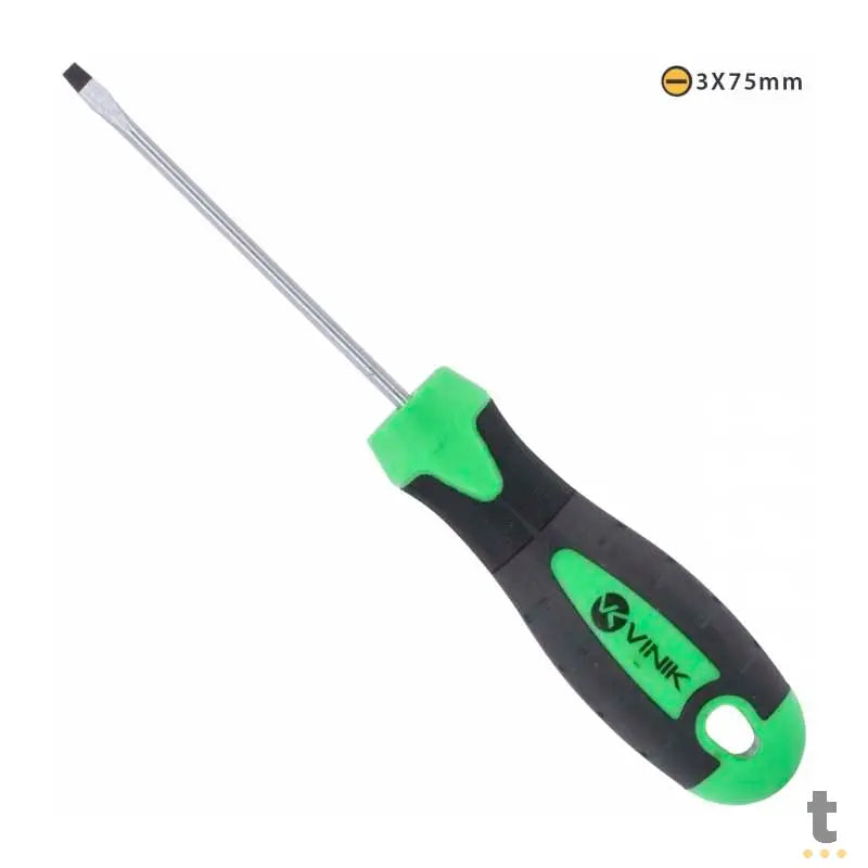 Chave de Fenda 3 X 75 MM - 1/8 X 3 Pol Em Aço Cromo Vanadio Cabo Ergonômico - 26154 Truedata