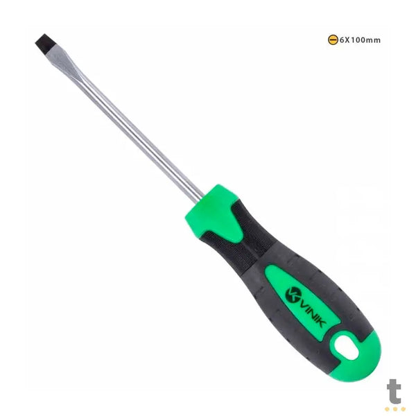 Chave de Fenda 6 X 100 MM - 1/4 X 4 Pol Em Aço Cromo Vanadio Cabo Ergonômico - 26149