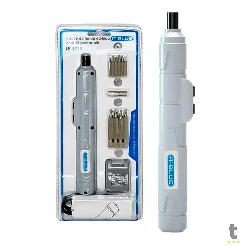 Chave de Fenda Elétrica Sem Fio It-Blue 250Rpm 1300Mah C/ 12 Ponteiras - LE-1923 Truedata