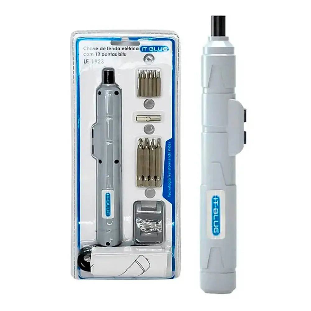 Chave de Fenda Elétrica Sem Fio It-Blue 250Rpm 1300Mah C/ 12 Ponteiras - LE-1923 Truedata