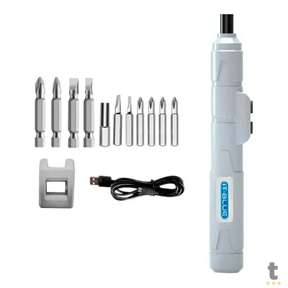 Chave de Fenda Elétrica Sem Fio It-Blue 250Rpm 1300Mah C/ 12 Ponteiras - LE-1923 Truedata