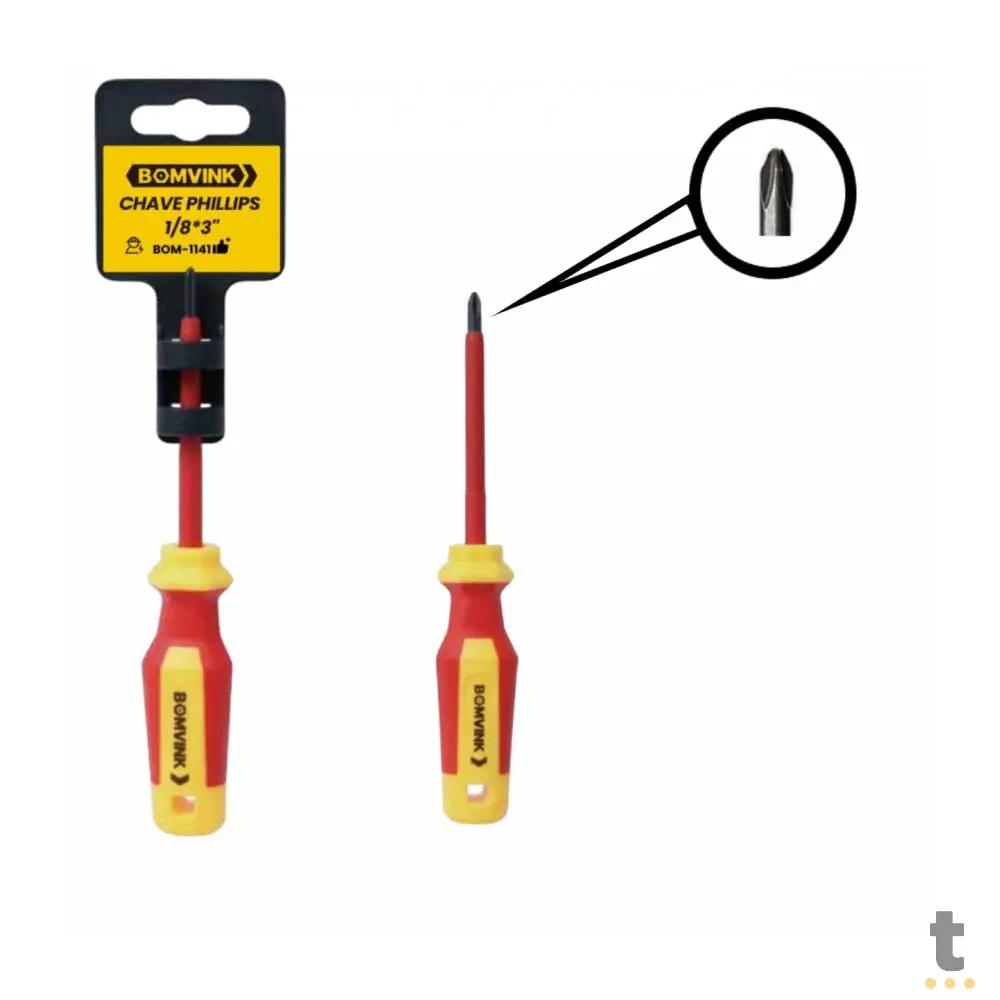 Chave de Fenda Phillips 1/4 6 Polegadas BomVink Ponta Magnética - BOM-1141 Truedata