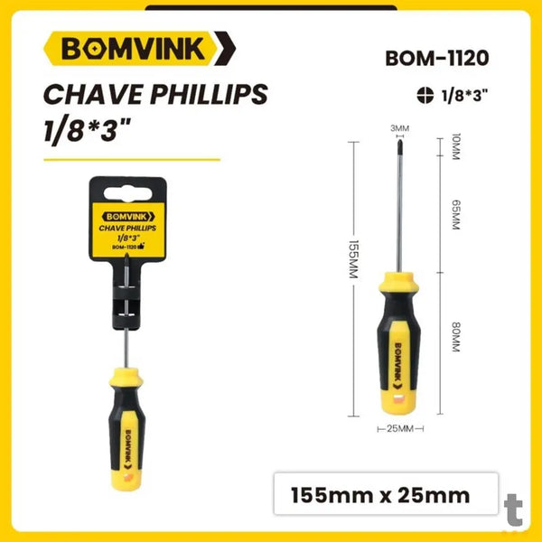 Chave de Fenda Phillips 1/8.3 155x25mm Bomvink - BOM-1120