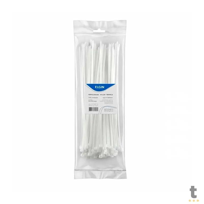 Cinta Abraçadeira em Nylon PA266 4.8X300 mm Pacote com 100 UN Branca - 35356 Truedata