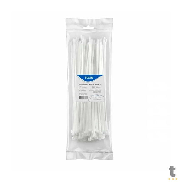 Cinta Abraçadeira em Nylon PA266 4.8X300 mm Pacote com 100 UN Branca - 35356