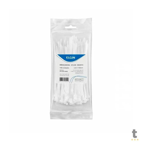 Cinta Abraçadeira em Nylon PA66 3.6X150 mm Pacote com 100 UN Branca - 35358