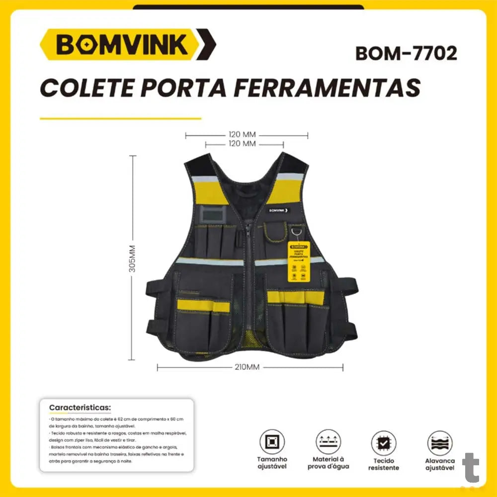 Colete Porta Ferramentas Ajustável Bomvink - BOM-7702 Truedata
