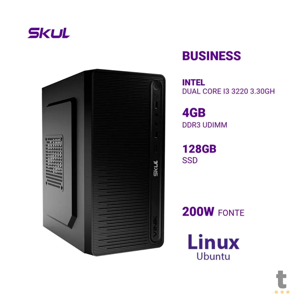 Computador Truedata Skul b300 Intel I3-3220 3.3Ghz 4gb Ssd 120gb Fonte 200w Truedata